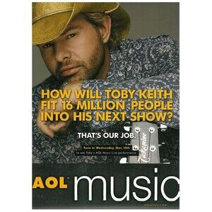 TOBY KEITH Music Promo Industry Trade AD POSTER 8.5" x 11"